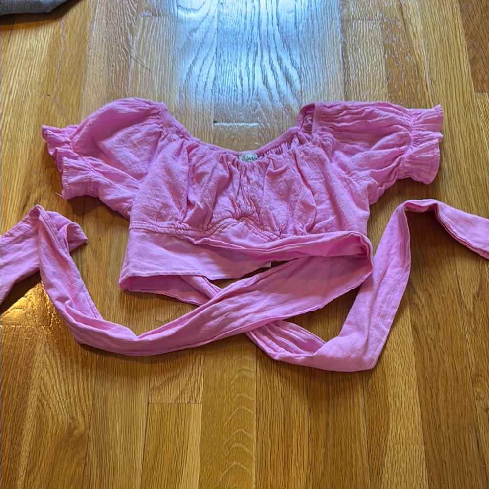 Pink Off-Shoulder Crop Top